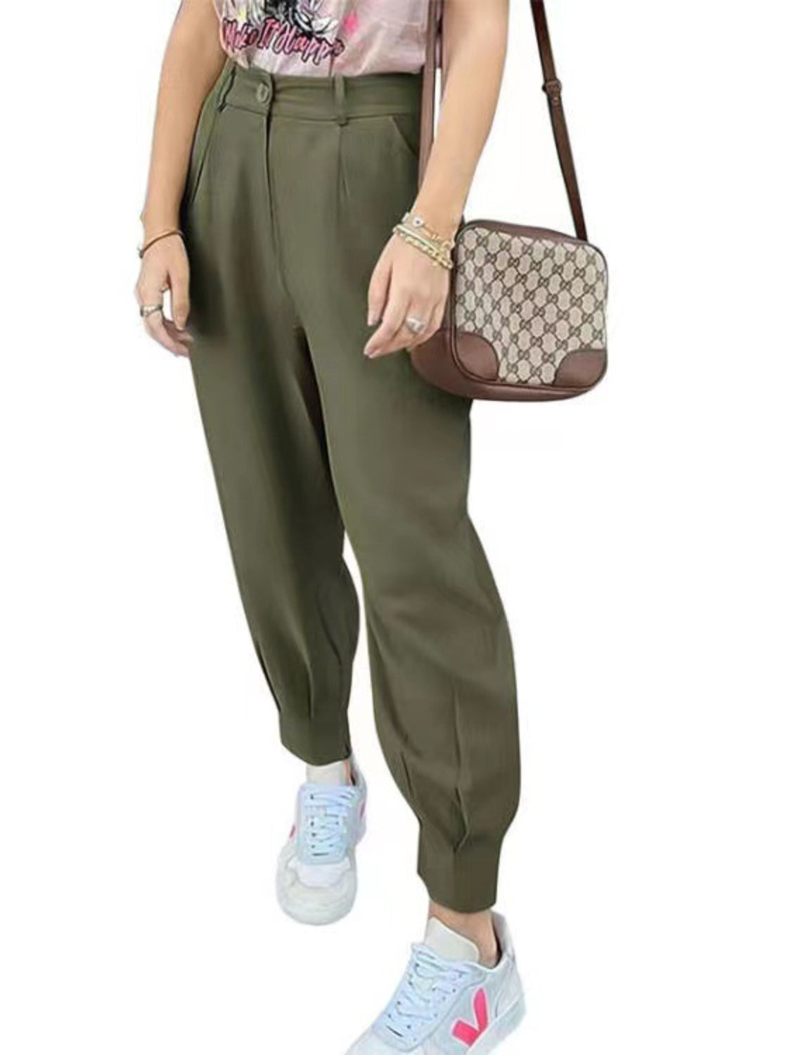 High Waist Cropped Pants apparel & accessories