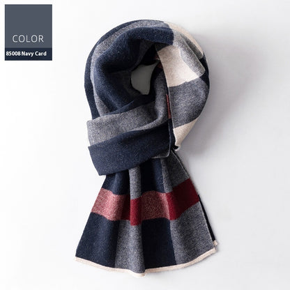 Wool Scarf Men's Winter Plaid Double-sided Scarf Men's Scarves