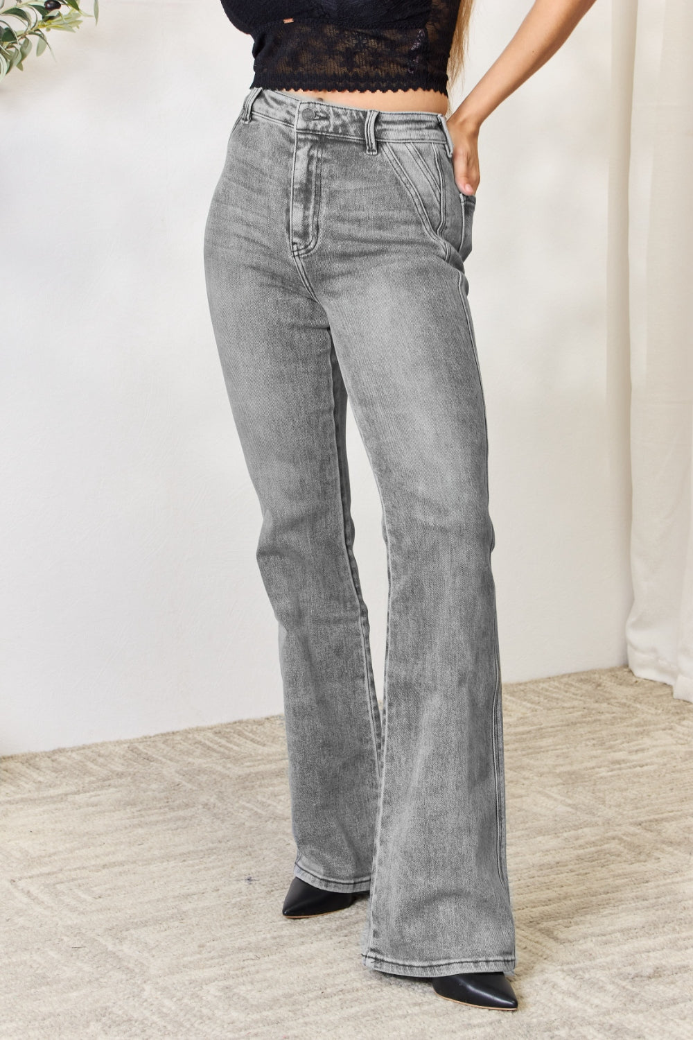 Kancan High Waist Slim Flare Jeans apparel & accessories