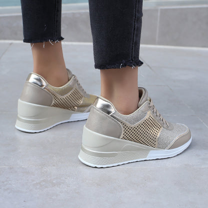 Women Lace-up Sneakers Height Increasing 6.5cm Shoes & Bags