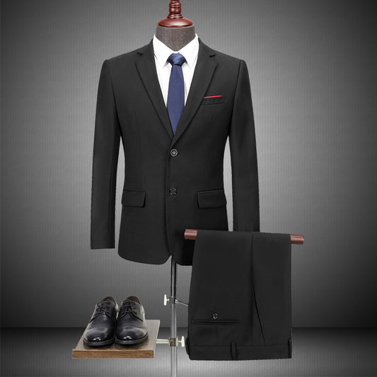 Men's Casual Business Suit Two-piece Suit Plus Size Work Ball Suit Men apparels & accessories