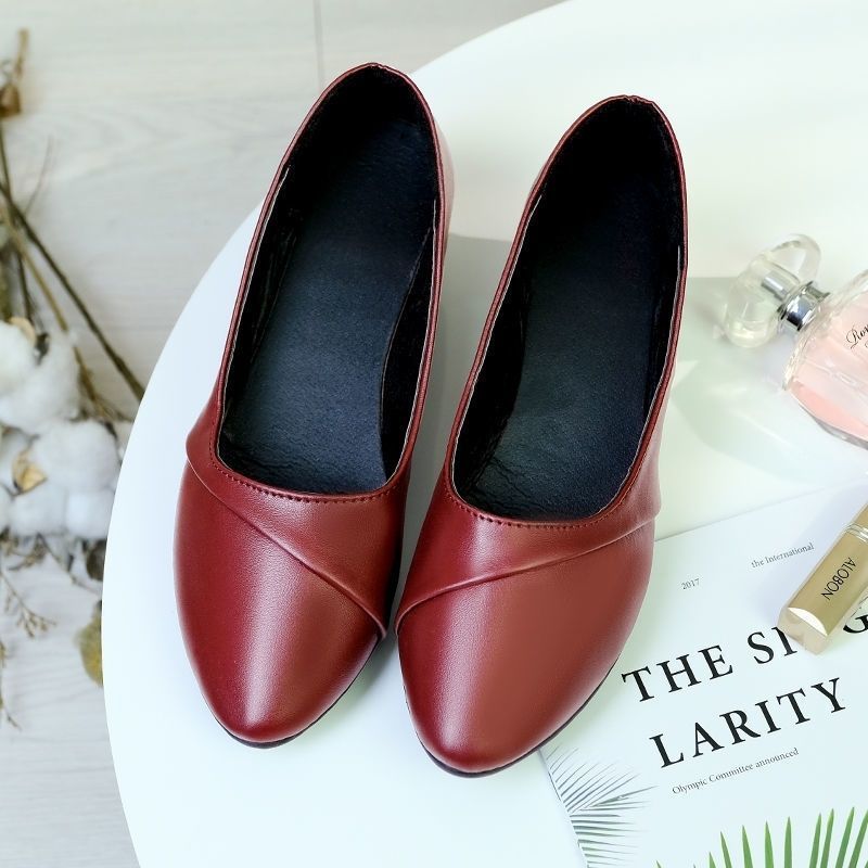 Female Low Heel Fashion Leather Shoes Shoes & Bags