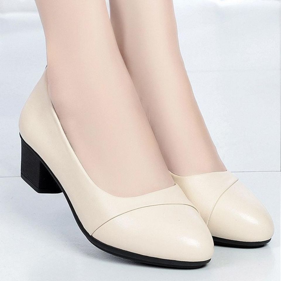 Female Low Heel Soft Bottom Comfortable And Non-slip Fashion Leather Shoes Shoes & Bags