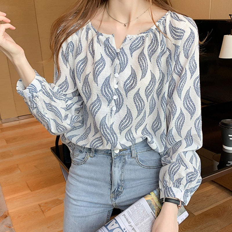 Women's Long-sleeved Printed Shirt apparels & accessories