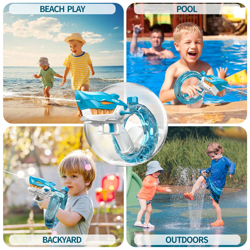 Shark Electric Water Gun Toys Fully Automatic Continuous Fire Water Gun Large Capacity Beach Summer Children's Water Playing Toys apparel & accessories