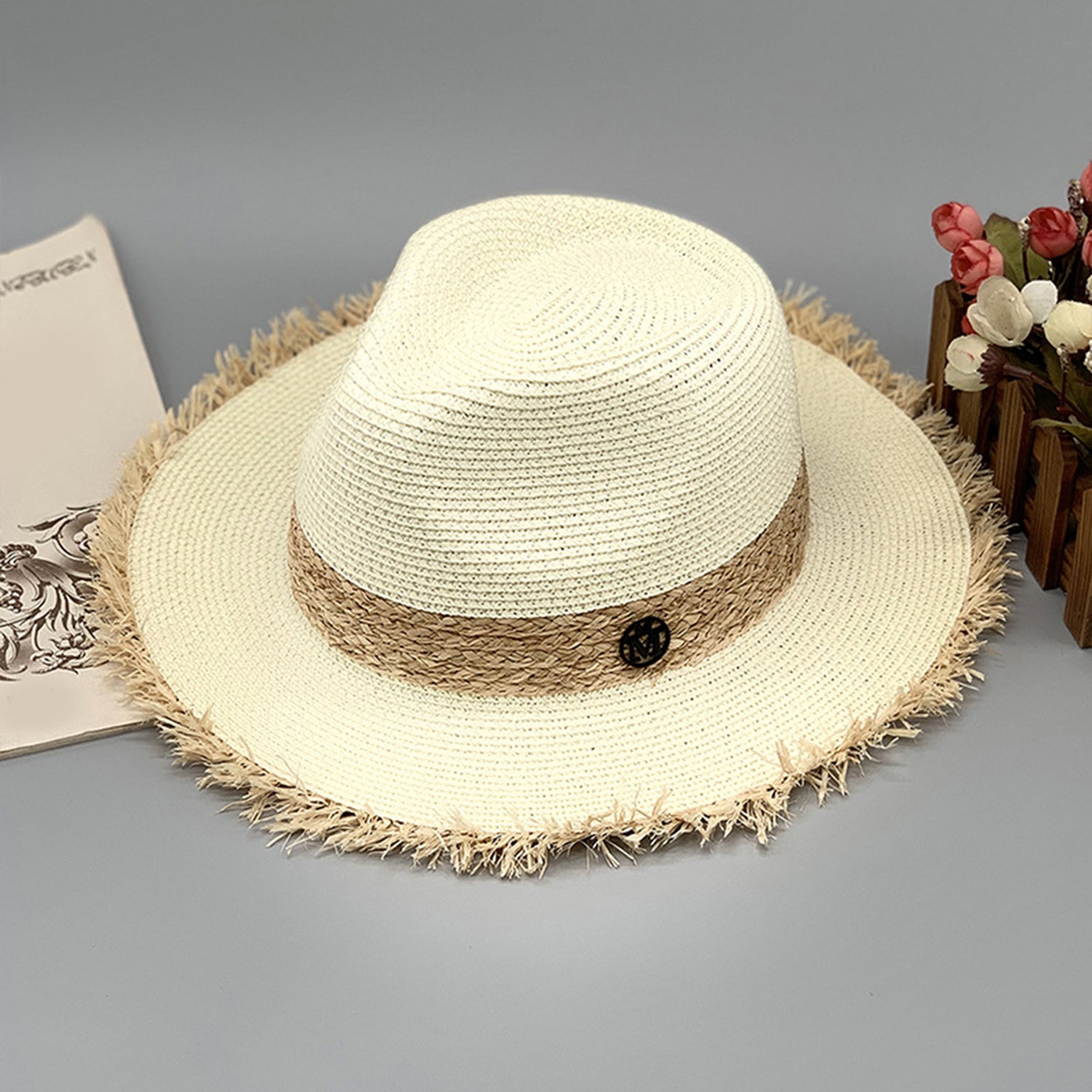 Raw Hem Raffia Hat Accessories for women