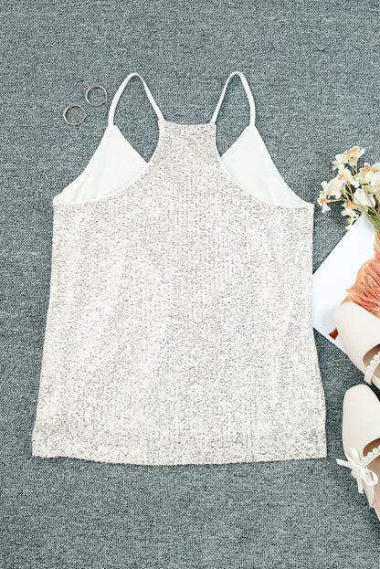 Sequin V-Neck Cami Top apparel & accessories