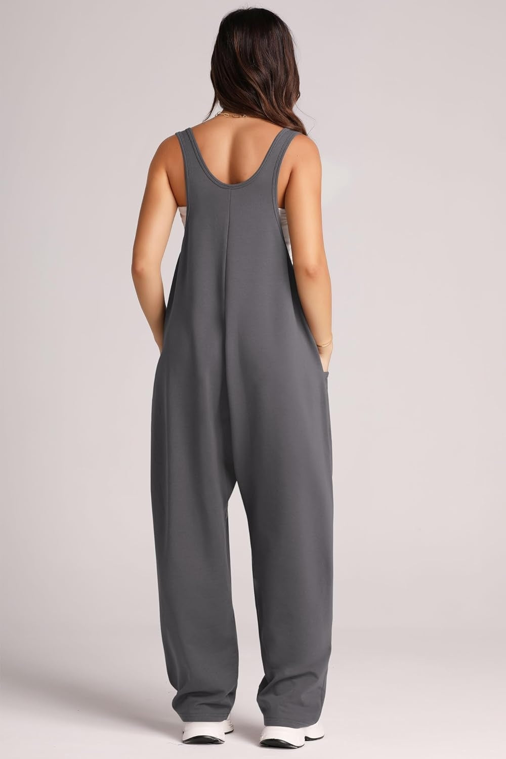 Wide Strap Jumpsuit with Pockets Bottom wear