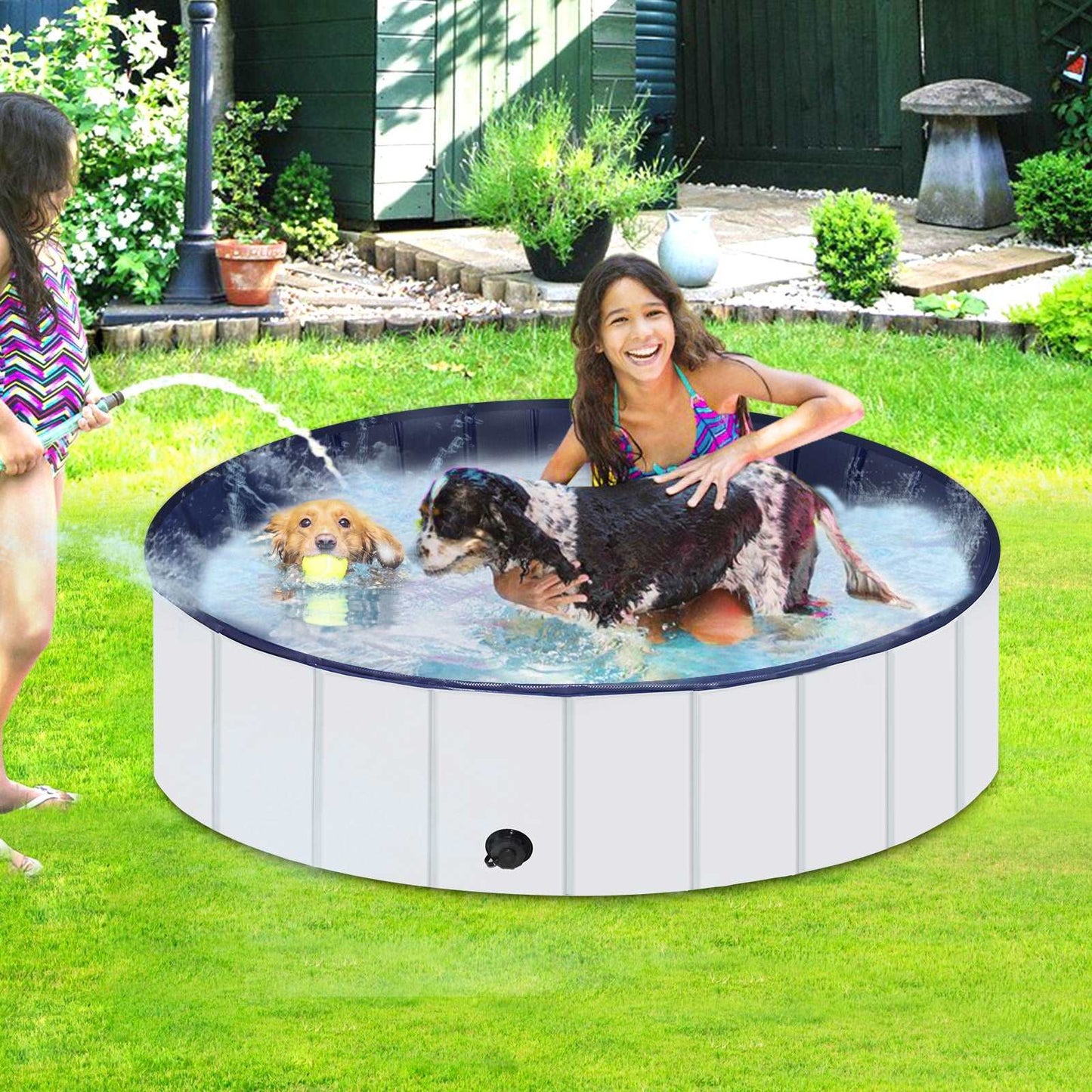 Foldable Dog Pool, Portable Hard Plastic pet pool