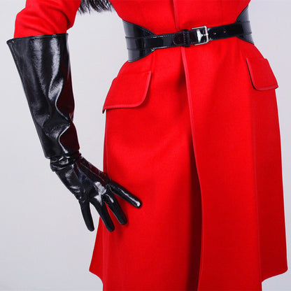 Patent Leather Long Gloves 50cm Large Sleeves Puff Sleeves apparels & accessories