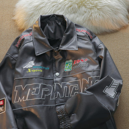 Men's American-style PU Leather Pilot Jacket Baseball Uniform apparels & accessories