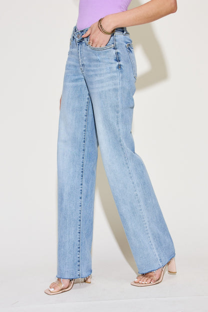 Judy Blue Full Size V Front Waistband Straight Jeans apparel & accessories