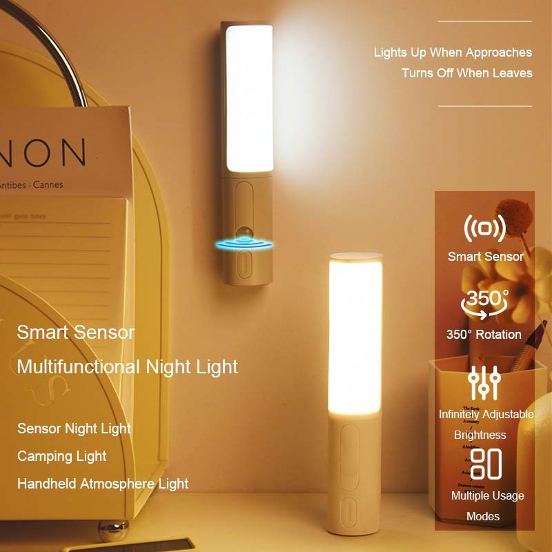 Smart Human Body Induction Motion Sensor LED Night Light For Home Bed Kitchen Cabinet Wardrobe Wall Lamp Gadgets