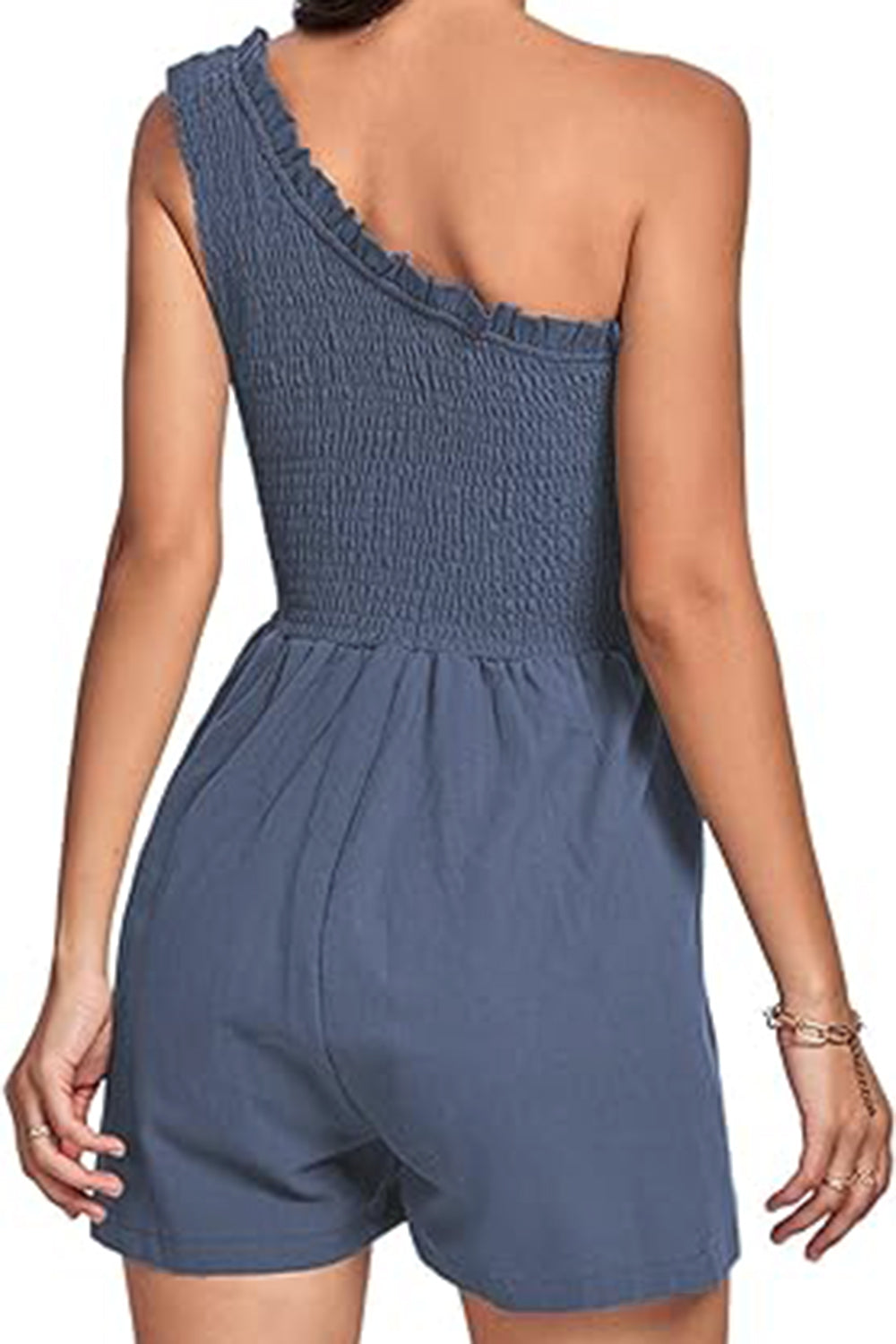 Smocked Single Shoulder Romper Bottom wear