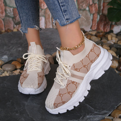 Women's Breathable Canvas Sneakers Mesh Lace Up Shoes & Bags