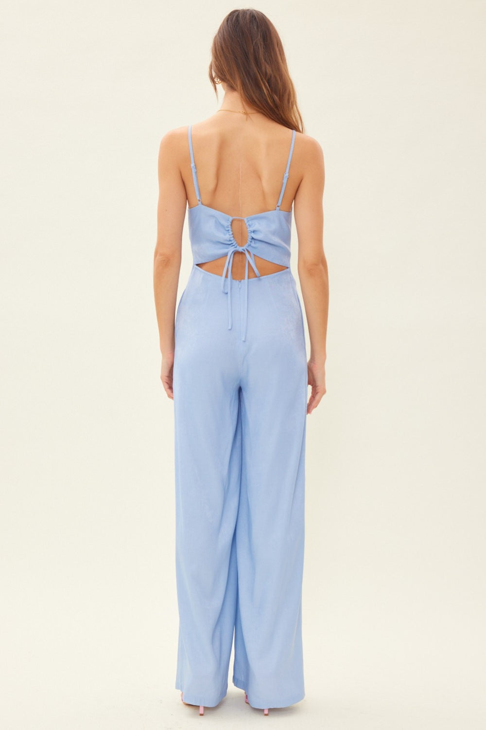 Idem Ditto Drawstring Back Sleeveless Wide Leg Jumpsuit Dresses & Tops