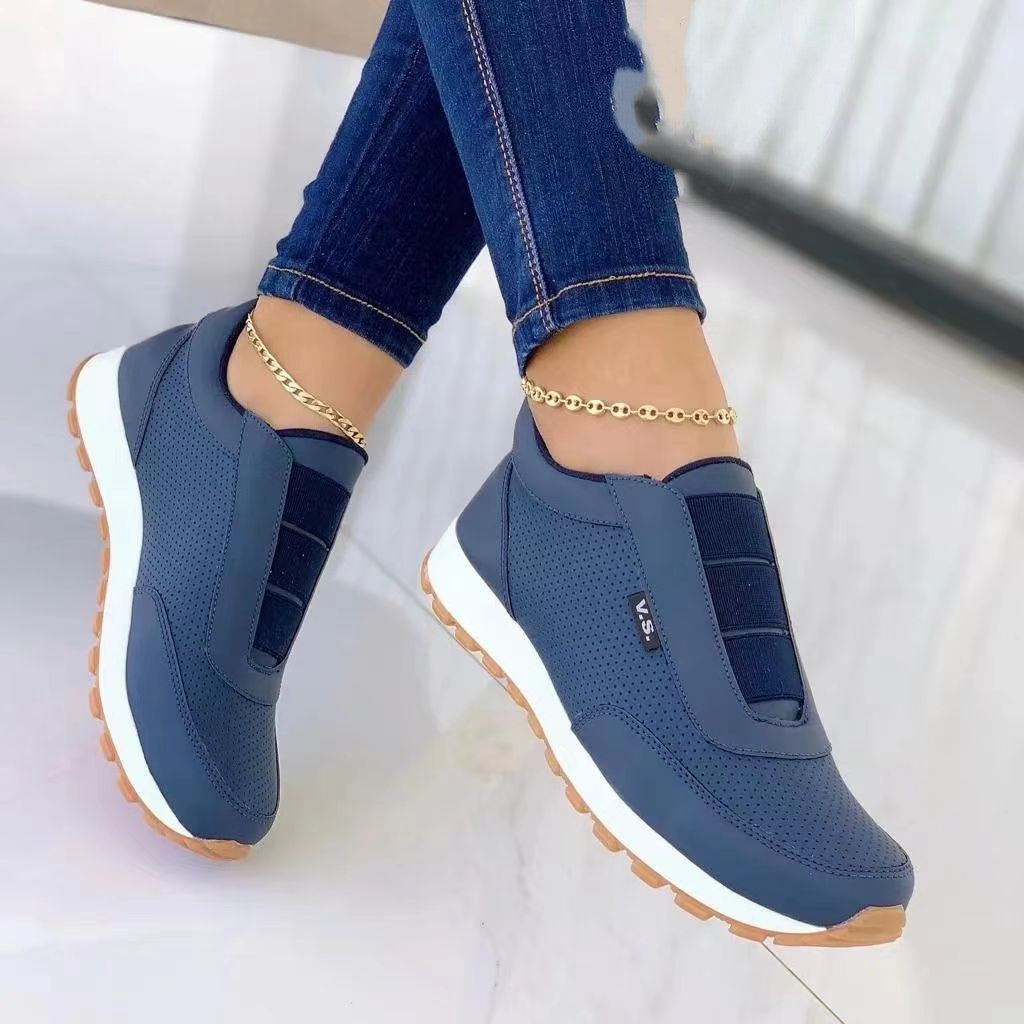 Casual Flat Round Toe Sneakers Fashion Shoes & Bags