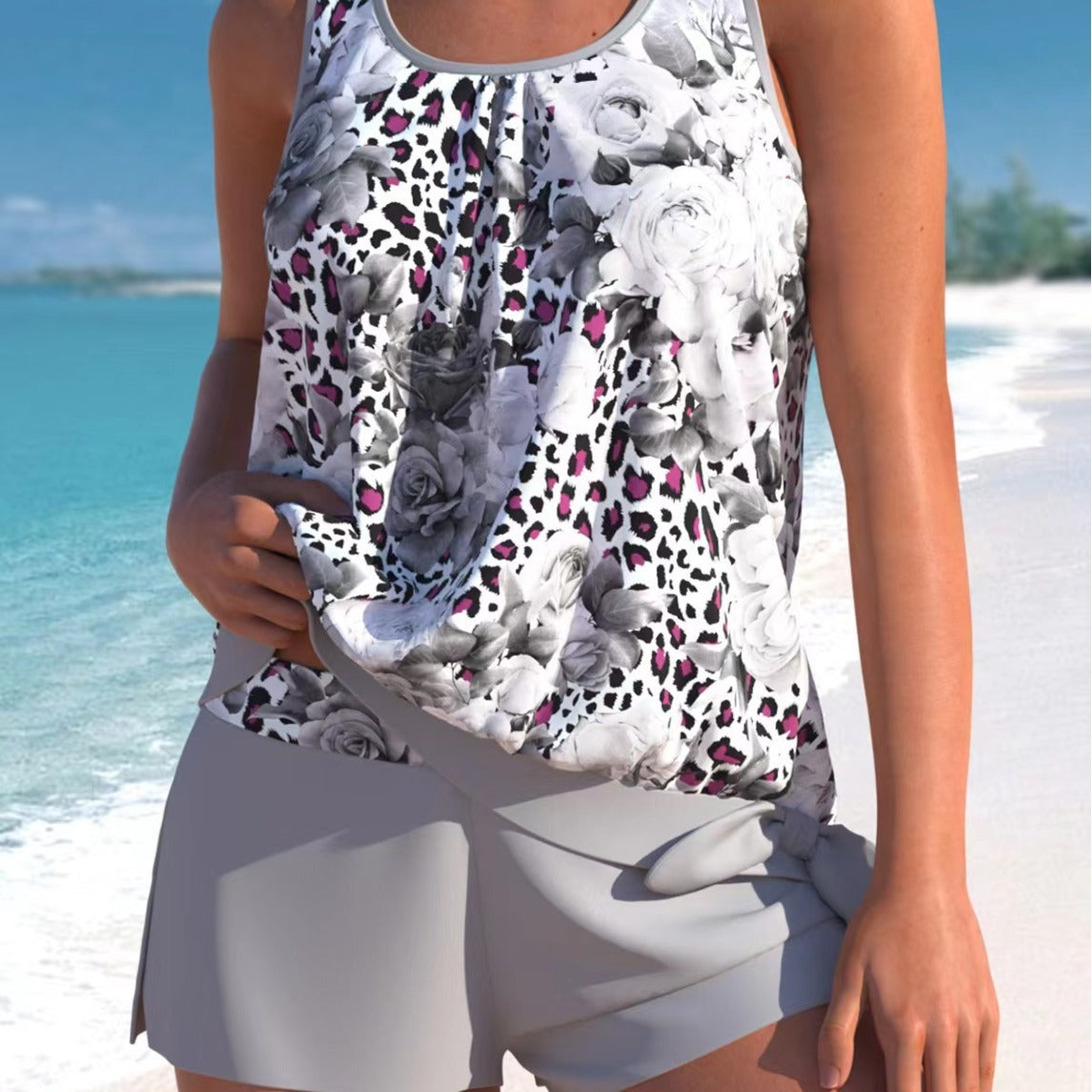 Women's Printed Split Shorts Swimsuit Suit apparel & accessories