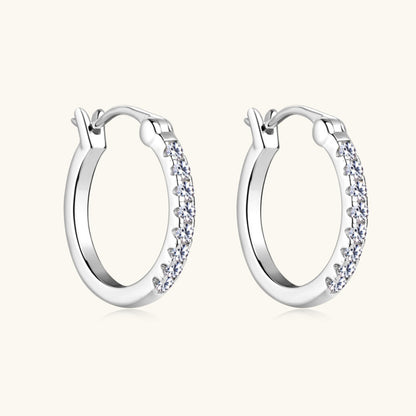 925 Sterling Silver Moissanite Huggie Earrings apparel & accessories