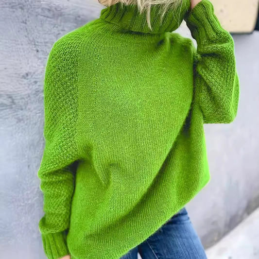 Solid Color High Collar Long Sleeve Sweater apparels & accessories