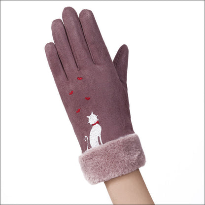 Gloves women winter suede gloves apparels & accessories