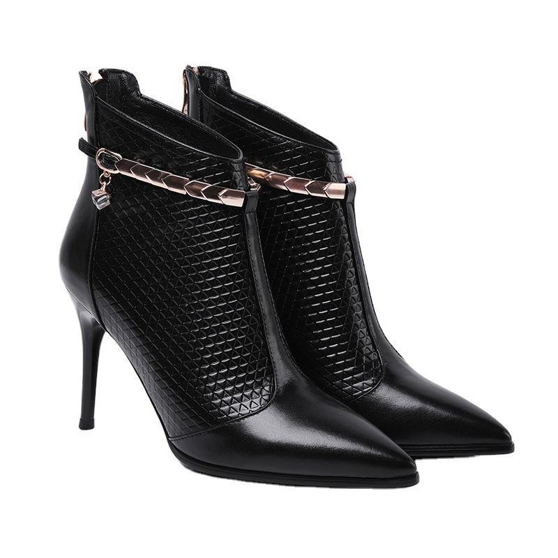 Pointed Stiletto High Heel Short Boots Women Shoes & Bags