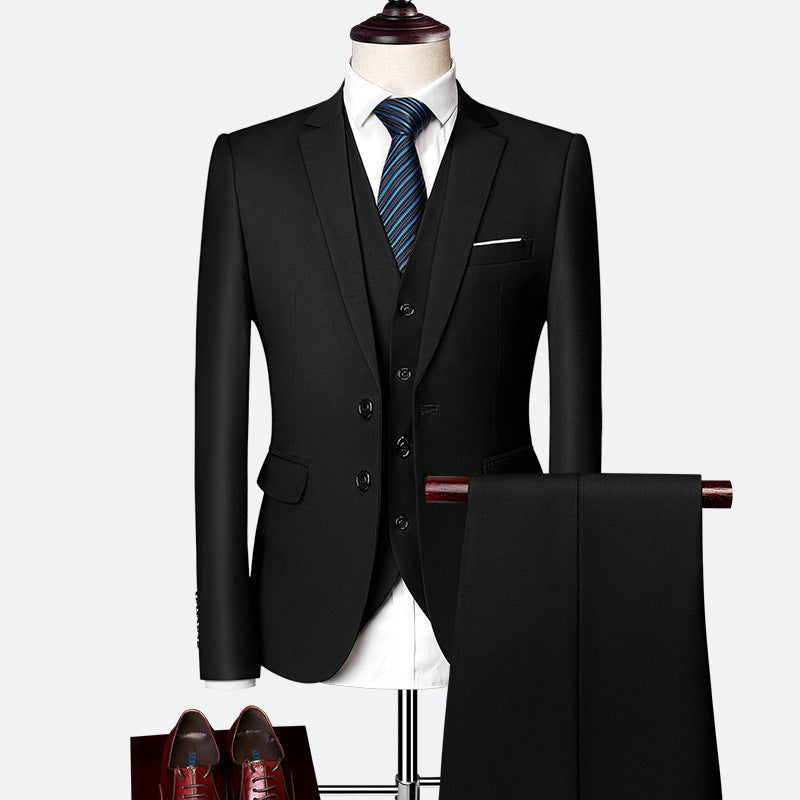 Men's Suit Three-piece Suit British Slim-fitting Wedding Dress Multicolor Plus Size apparels & accessories