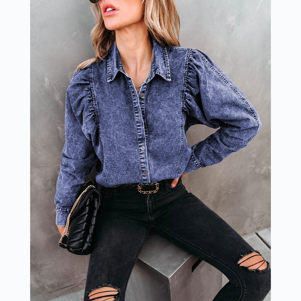 Casual Fashion Street Style Denim Shirt Female apparel & accessories