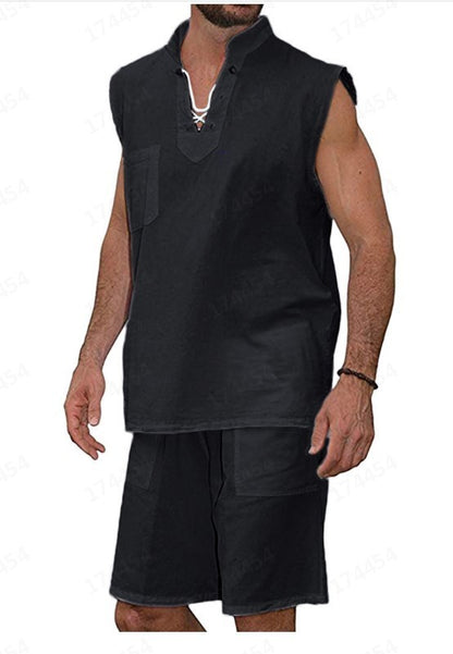 Men's Lace-Up Vest Two-Piece Set apparel & accessories