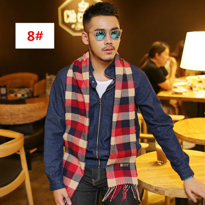 Men's Fashion Casual Warm Plaid Scarf Men's Scarves