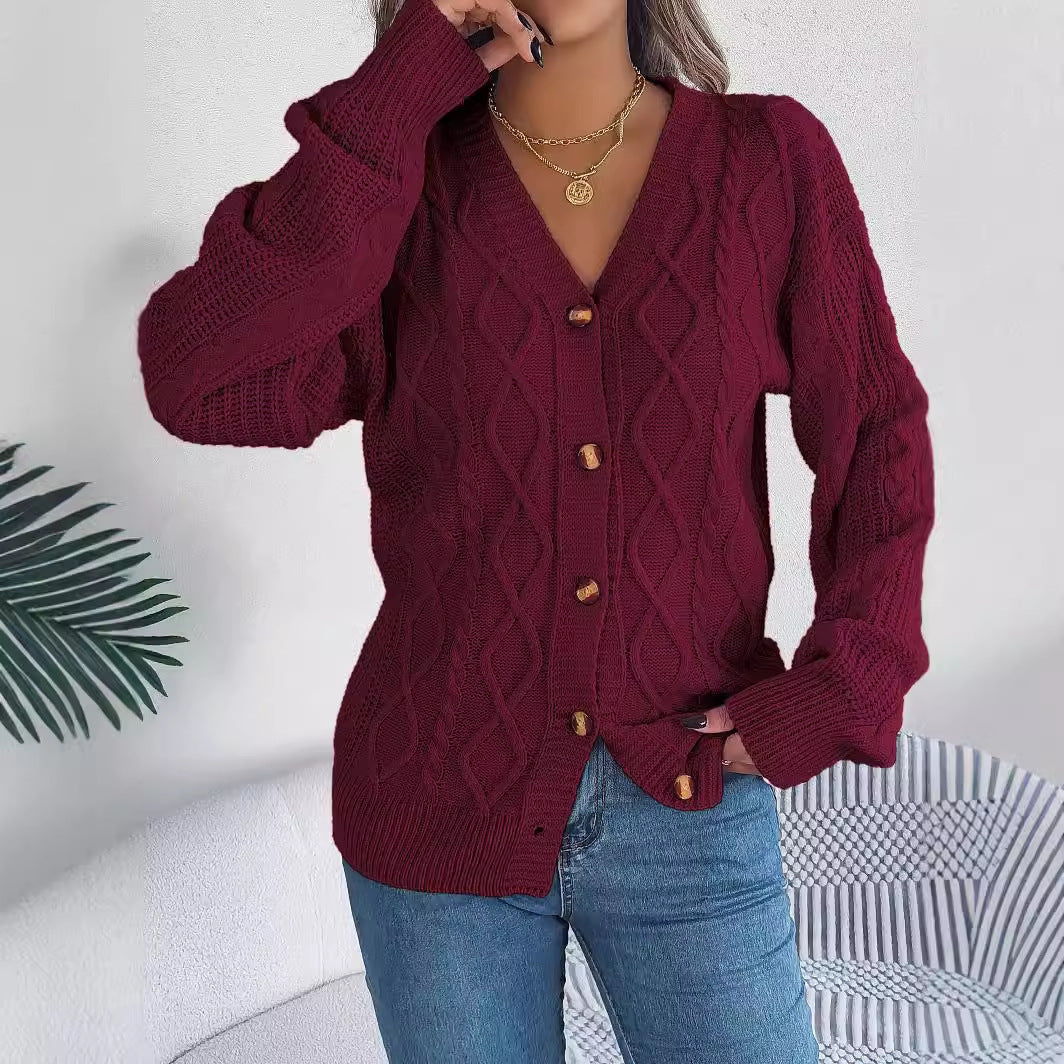 V-neck Lantern Sleeve Women's Sweater apparels & accessories