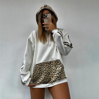 Hooded Leopard Print Multicolor Hoodie apparels & accessories