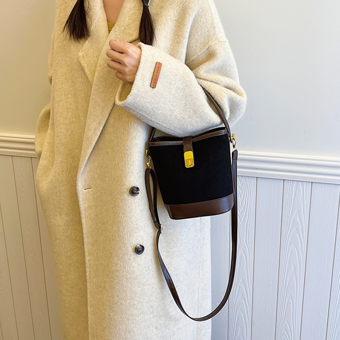 PU Leather Bucket Crossbody Bag apparel & accessories