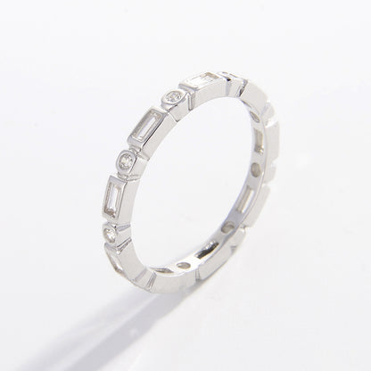 925 Sterling Silver Geometric Shape Zircon Ring apparel & accessories