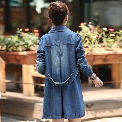 Denim Jacket Women's Mid-length Casual Double-breasted winter clothes for women