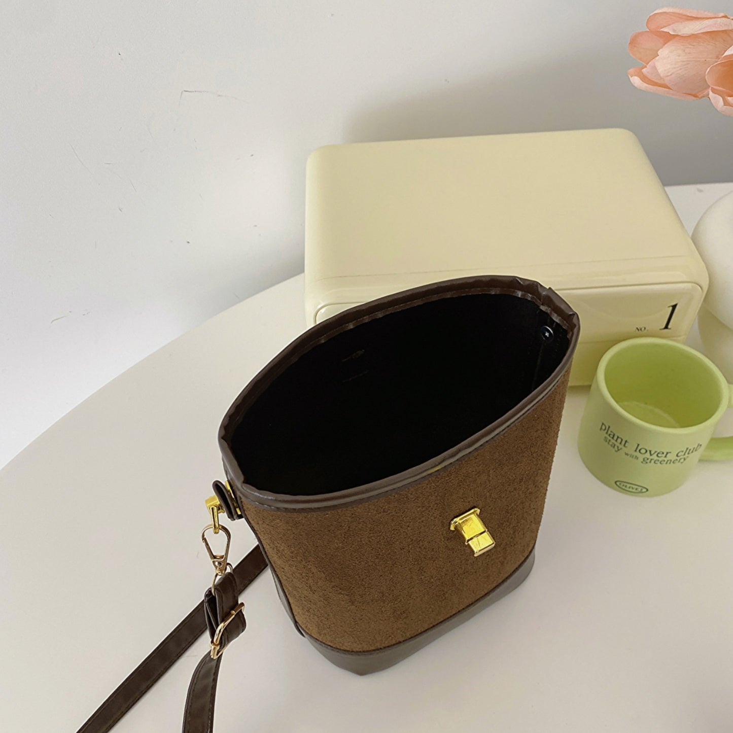 PU Leather Bucket Crossbody Bag apparel & accessories