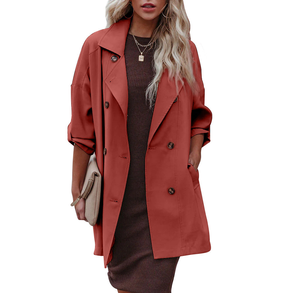 Medium Long Loose Casual Trench Coat apparels & accessories