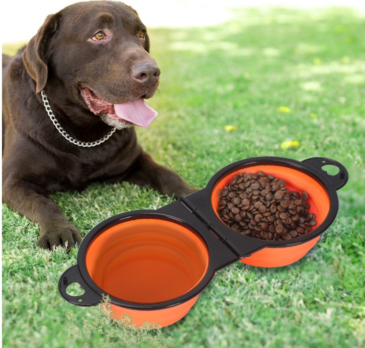Silicone Portable Outdoor Pet Feeder Bowl Pet feeder