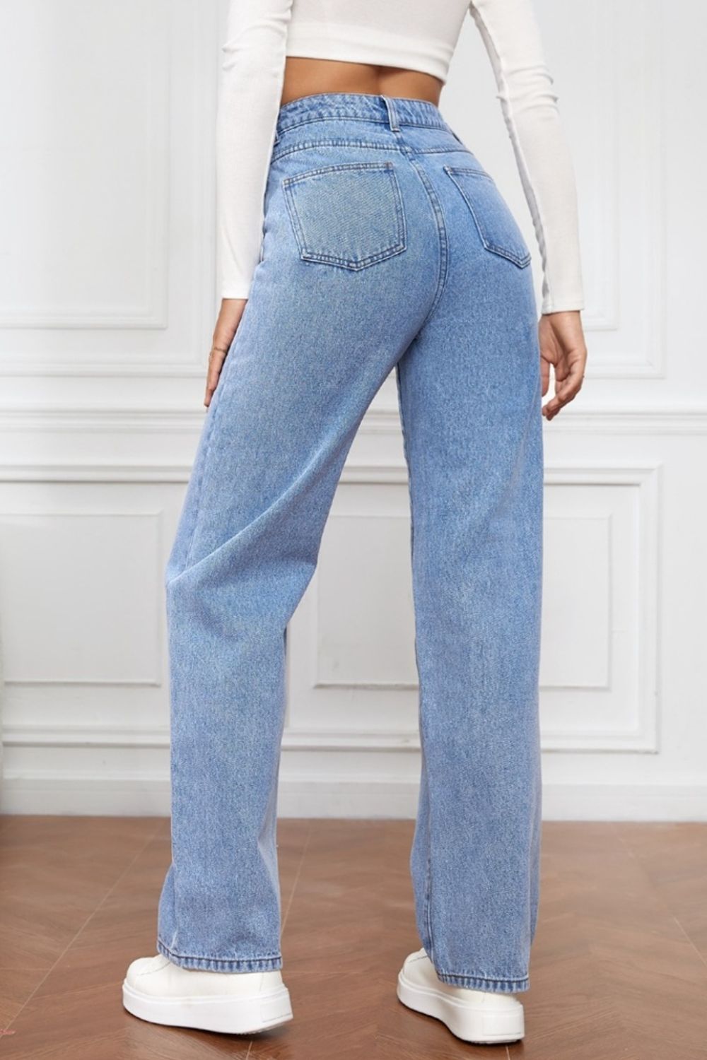 High Waist Straight Jeans apparel & accessories