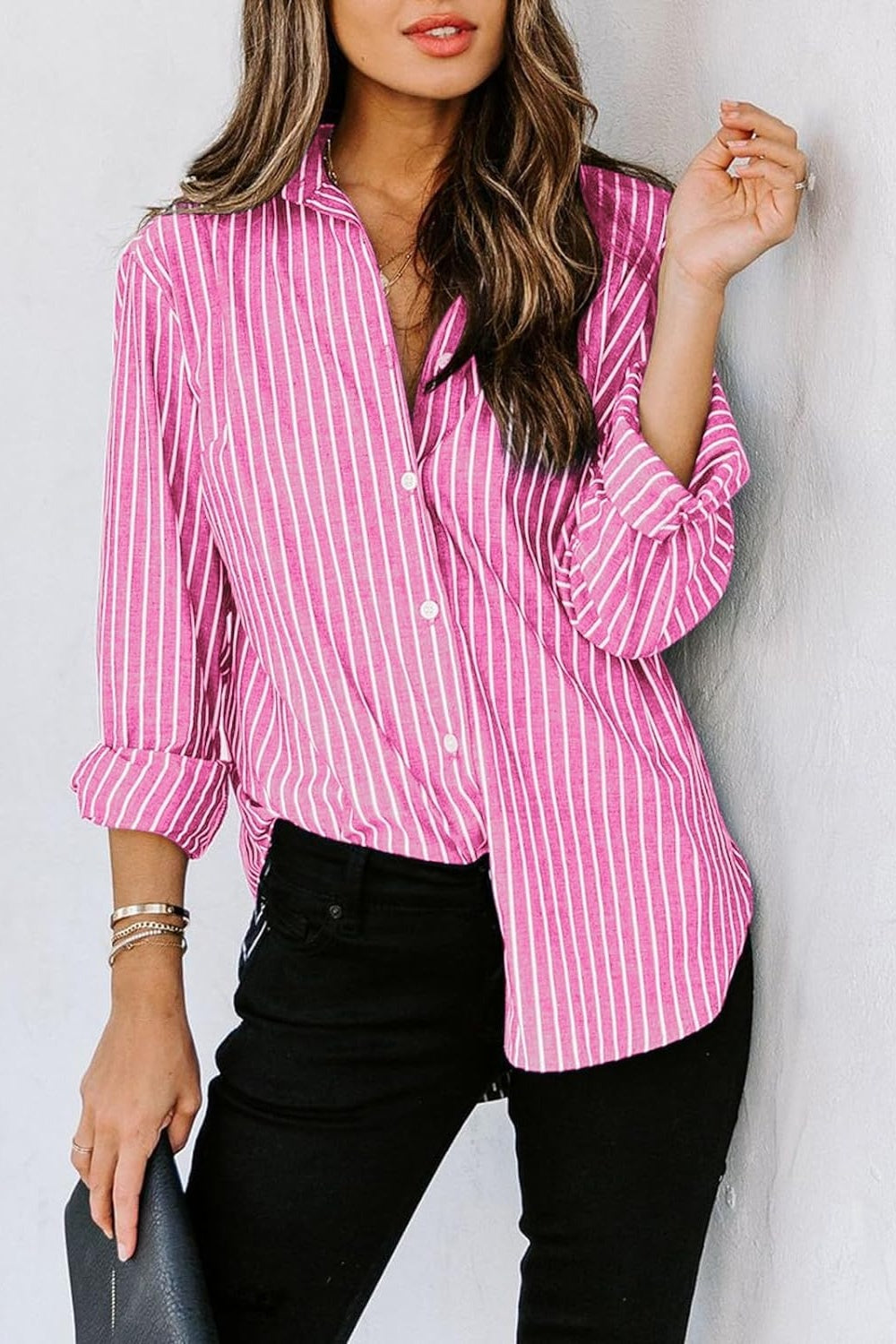 Striped Button Up Long Sleeve Shirt apparel & accessories