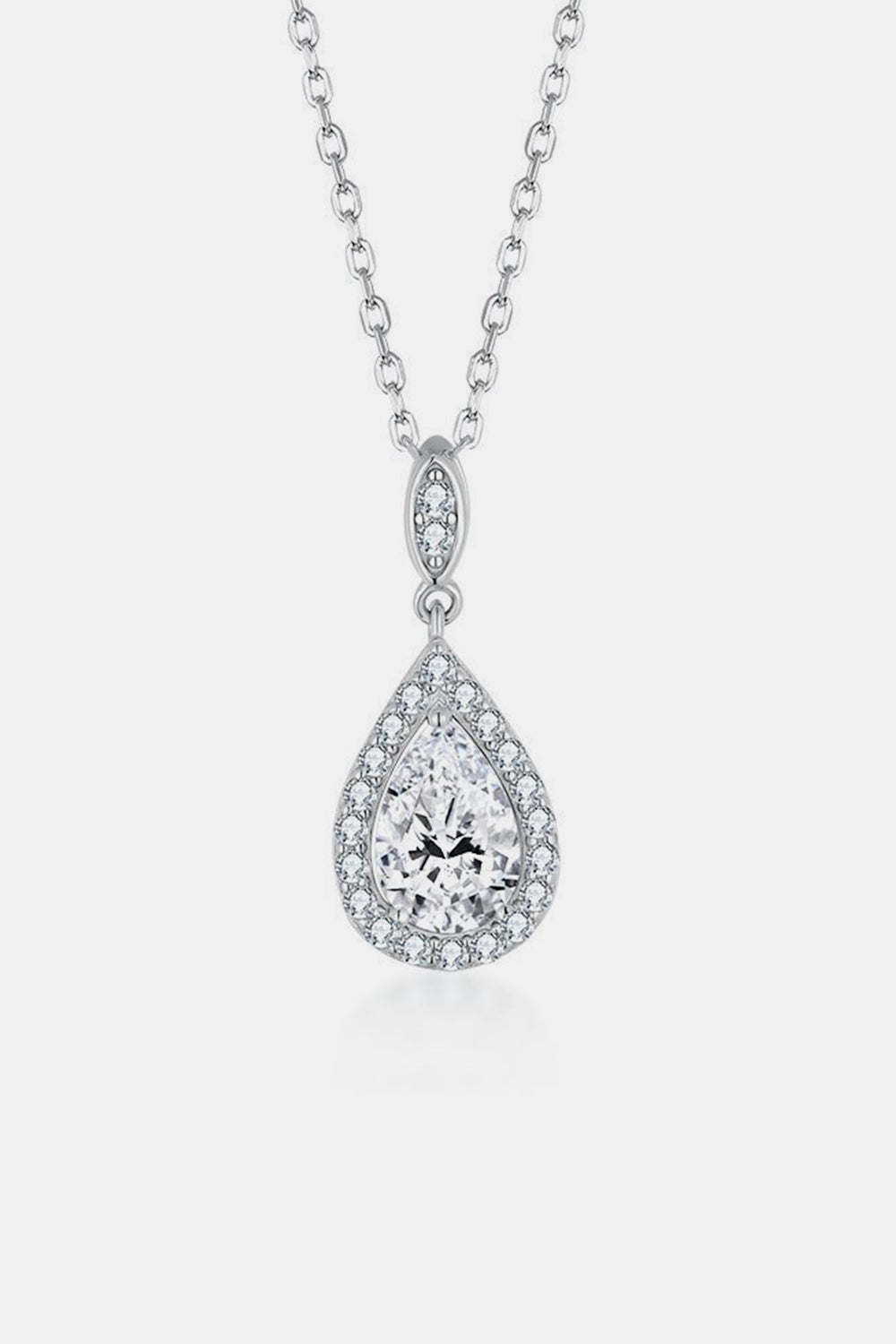 1.5 Carat Moissanite 925 Sterling Silver Teardrop Necklace apparel & accessories