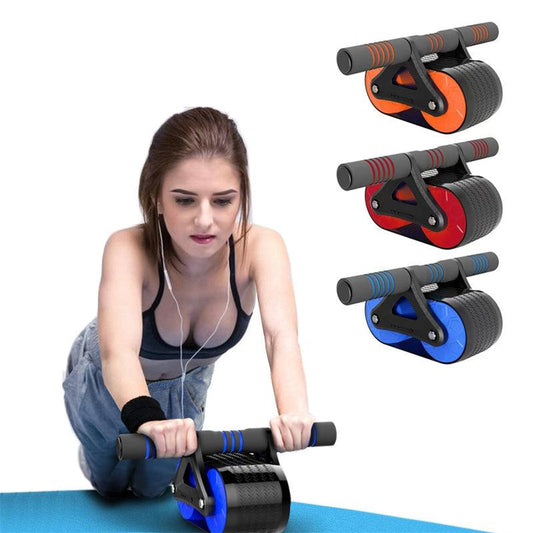 Double Wheel Abdominal Exerciser Automatic Rebound fitness & Sports