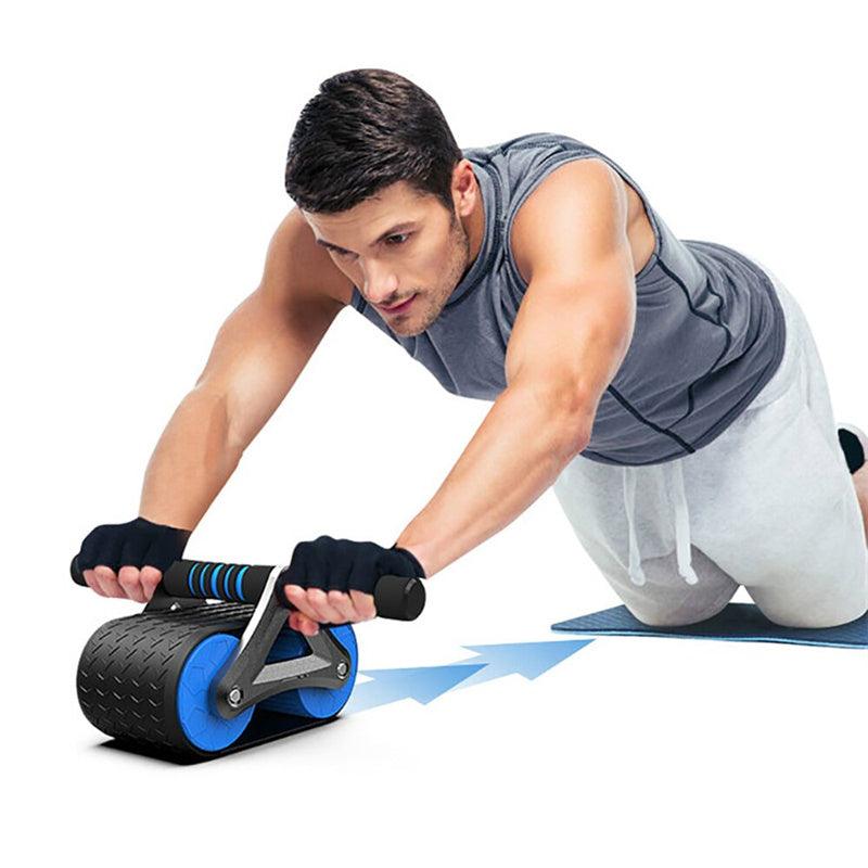 Double Wheel Abdominal Exerciser Automatic Rebound fitness & Sports