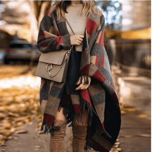 Dual-Use Woolen Scarf Jacket Shawl Women scarves, Shawls & Hats