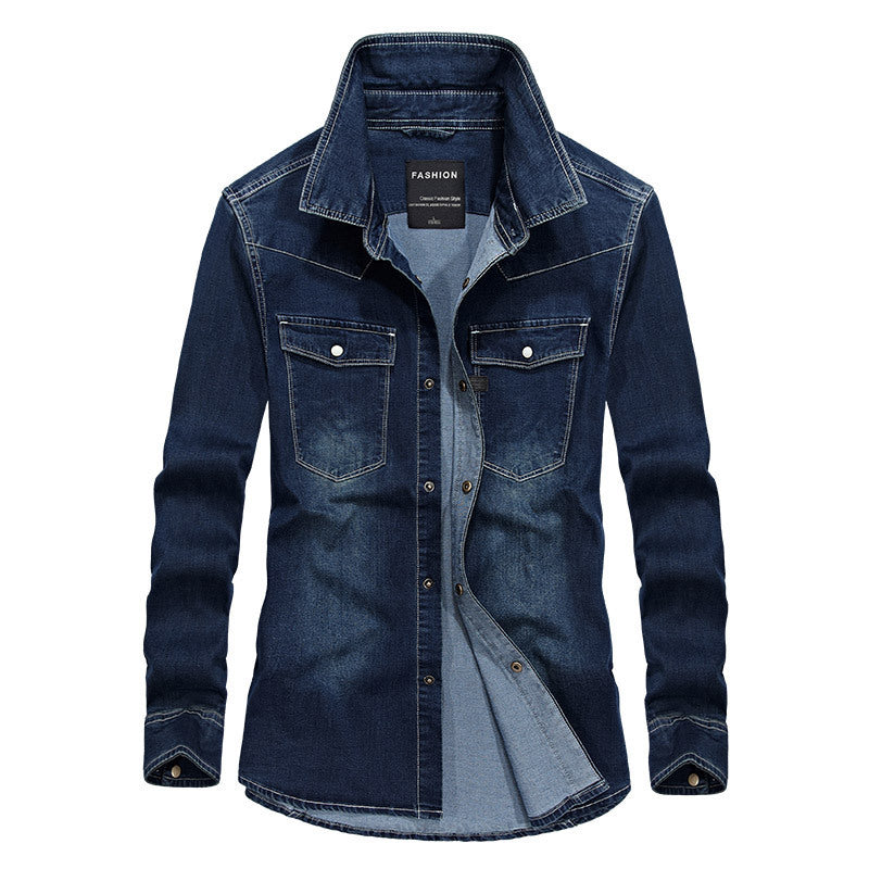 Men's Long Sleeved Denim Shirt Outdoor Leisure apparels & accessories