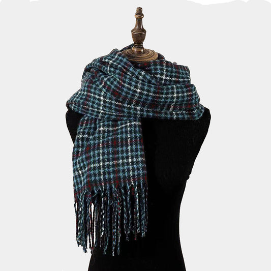 Men's And Women's Cashmere Plaid Tassel Scarf Men's Scarves