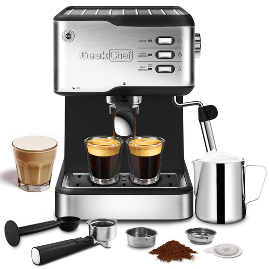 Geek Chef Espresso Machine, Espresso&Cappuccino Latte Maker 20 Bar Coffee Machine Compatible 0