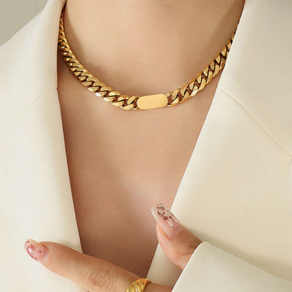 18K Gold-Plated Chain Necklace Jewelry