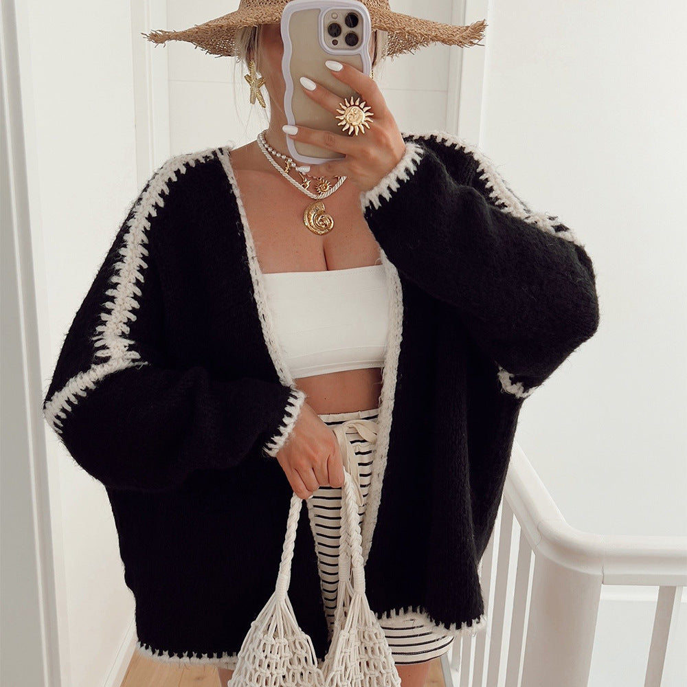 Thick Needle Knitted Sweater Coat apparels & accessories