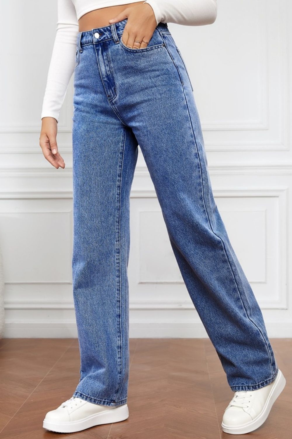 High Waist Straight Jeans apparel & accessories